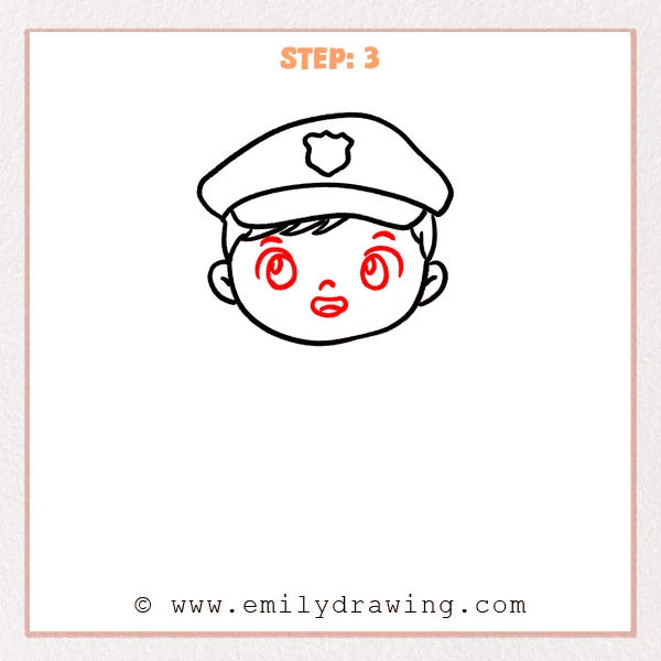 how to draw a police officer - Step 3